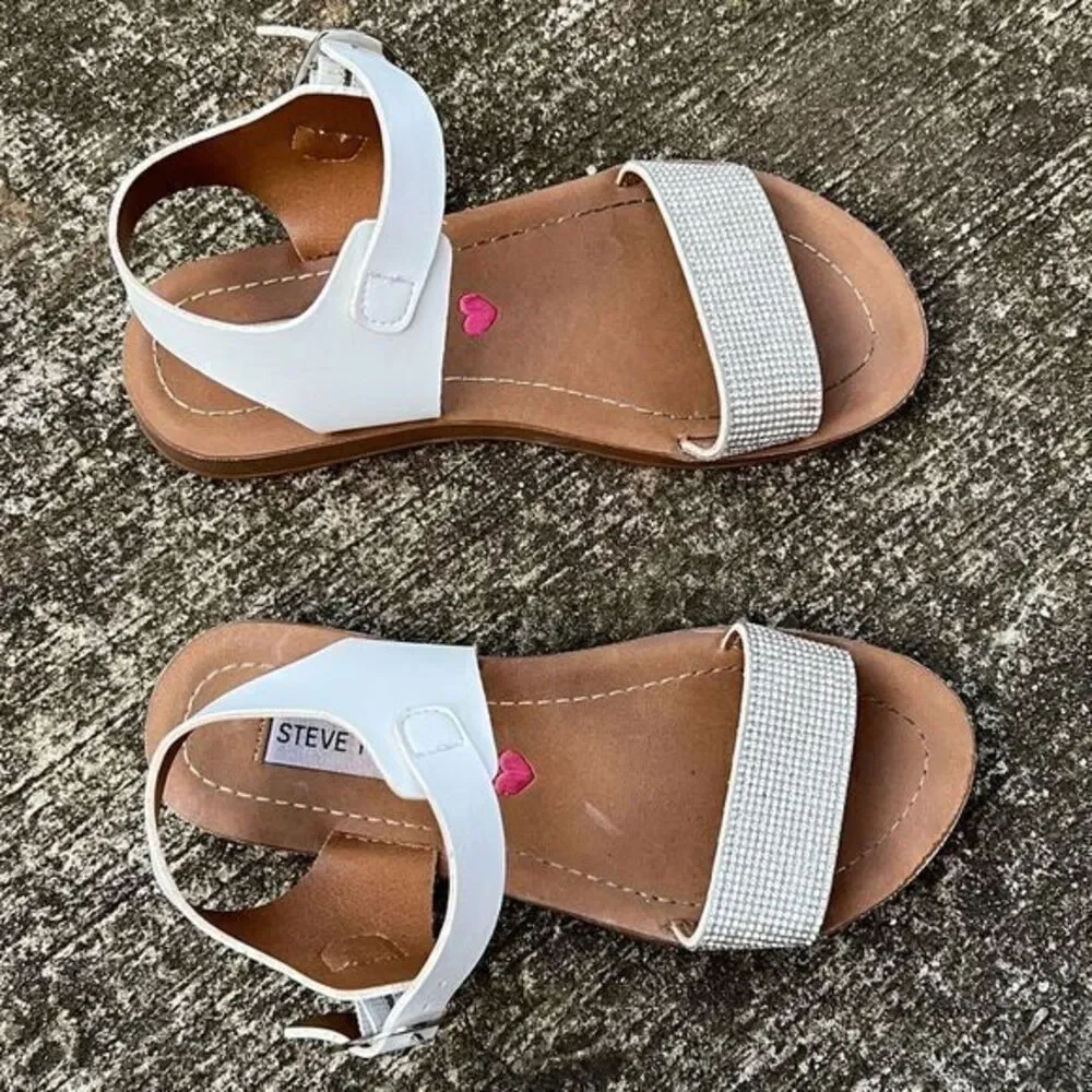 Steve Madden JPROBLER Girls Flat Sandal Sparkly Rhinestone Embellishment Size 2M
